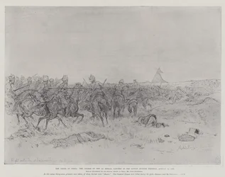 La crise en Chine, la charge des 1ers Lanciers du Bengale dans l